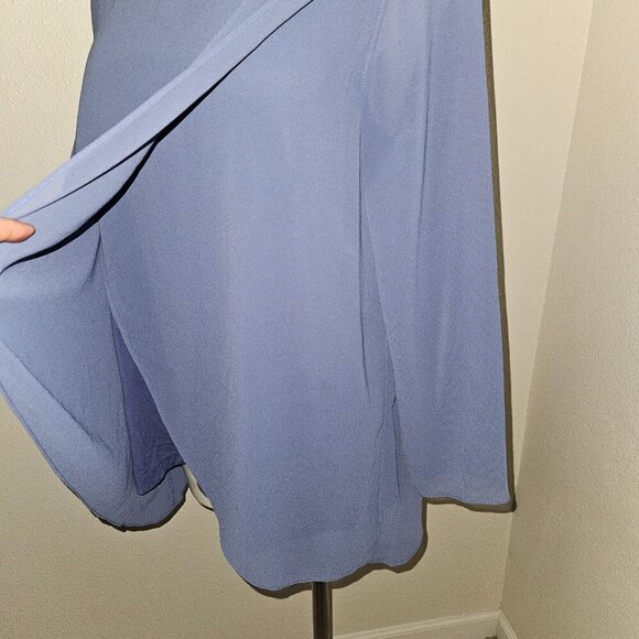 Soft Surroundings Belvedere Blouse Marlin Blue Layered Wrap Look Sz Petite Small - Picture 3 of 11